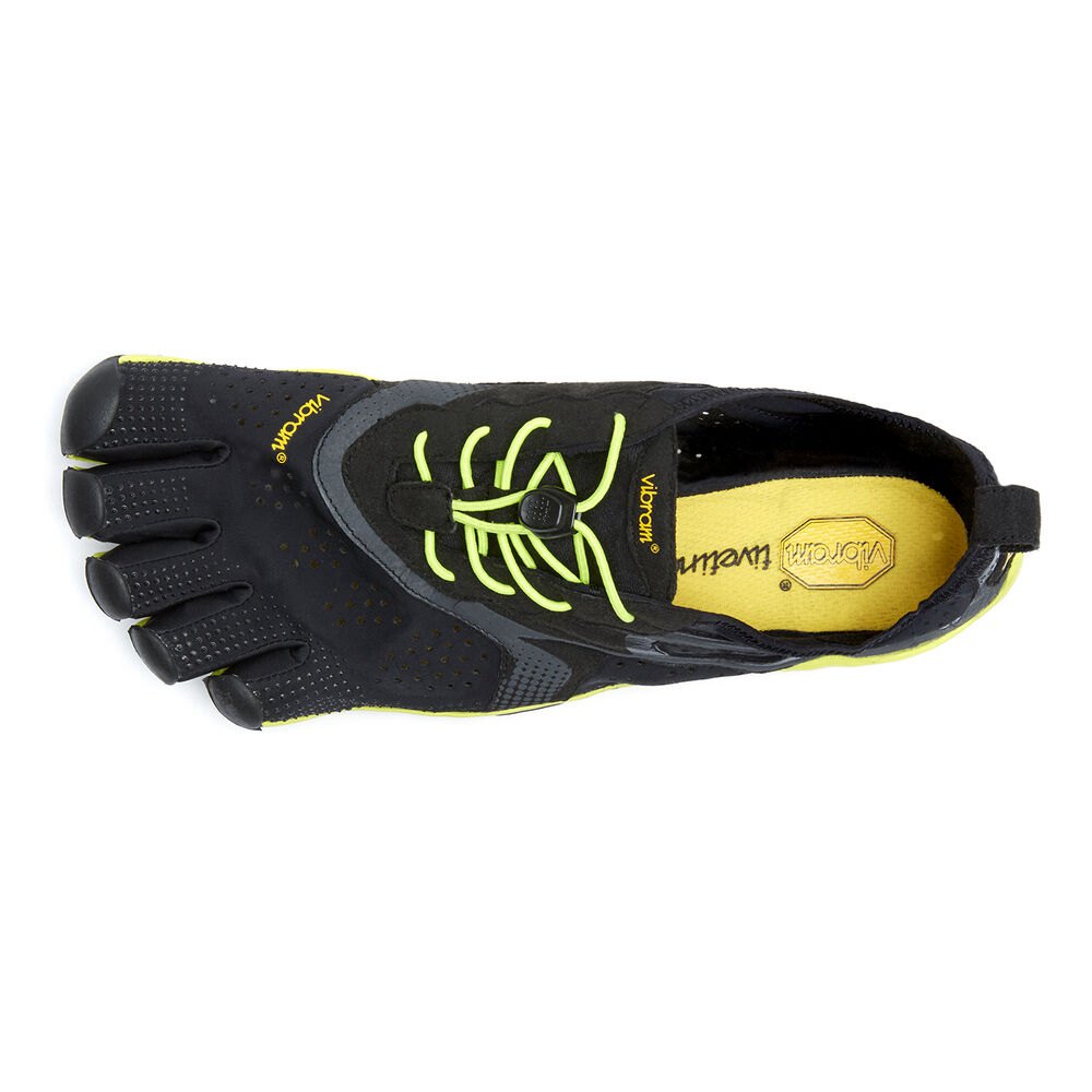 Vibram Five Fingers Mens Hiking Shoes - Black/Yellow - V-Run - 18750-FJTC